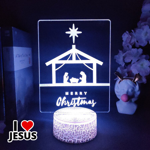 3D Jesus Birth Merry Christmas LED Light [38JWL]