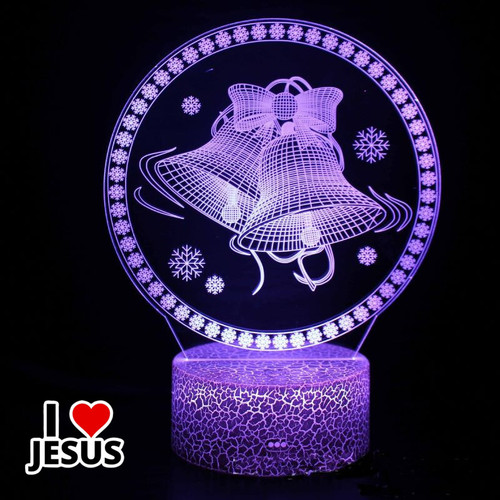3D Christmas Bells Decoration Illusion Lamp [103JWL]