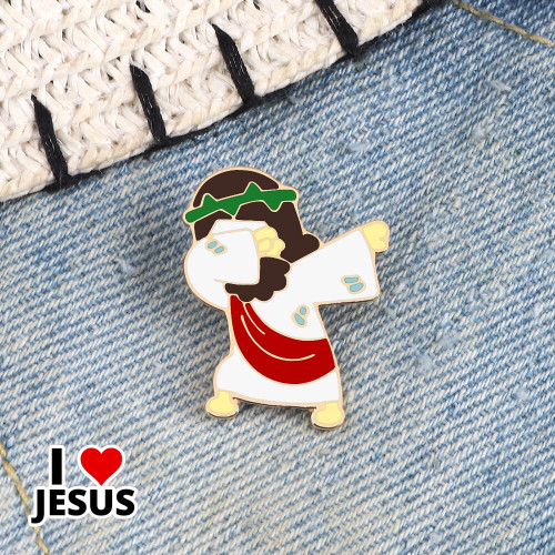 Jesus Cartoon Character Enamel Pins