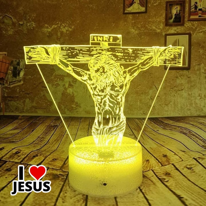 3D The Cross of God Jesus Illusion Lamp [05JWL]