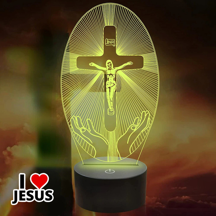 3D Jesus on the Cross Illusion Lamp [12JWL]