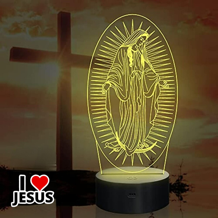 3D Virgin Mary Illusion Night Light [18JWL]