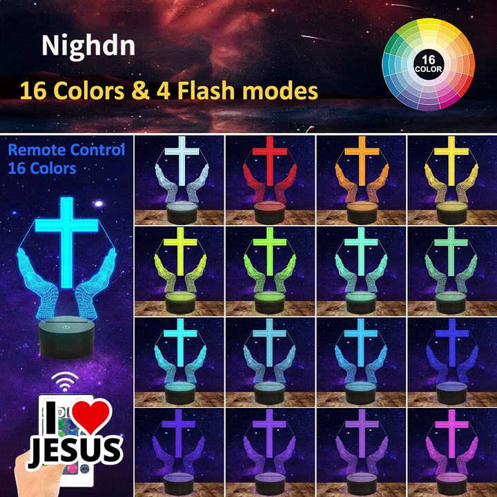 3D Jesus Cross Illusion Lamp [02JWL]