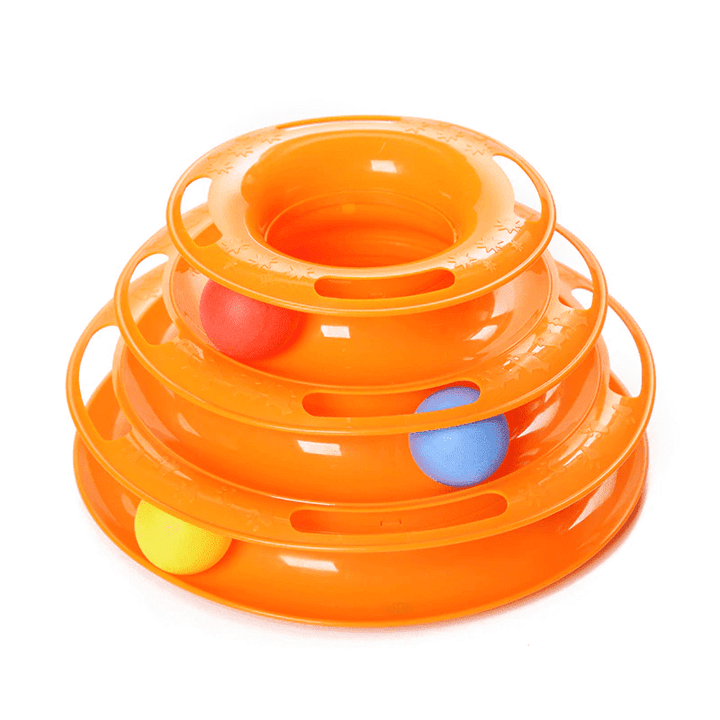 Triple Disk Cat Toy Tower