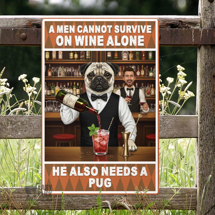 Pug metal sign
