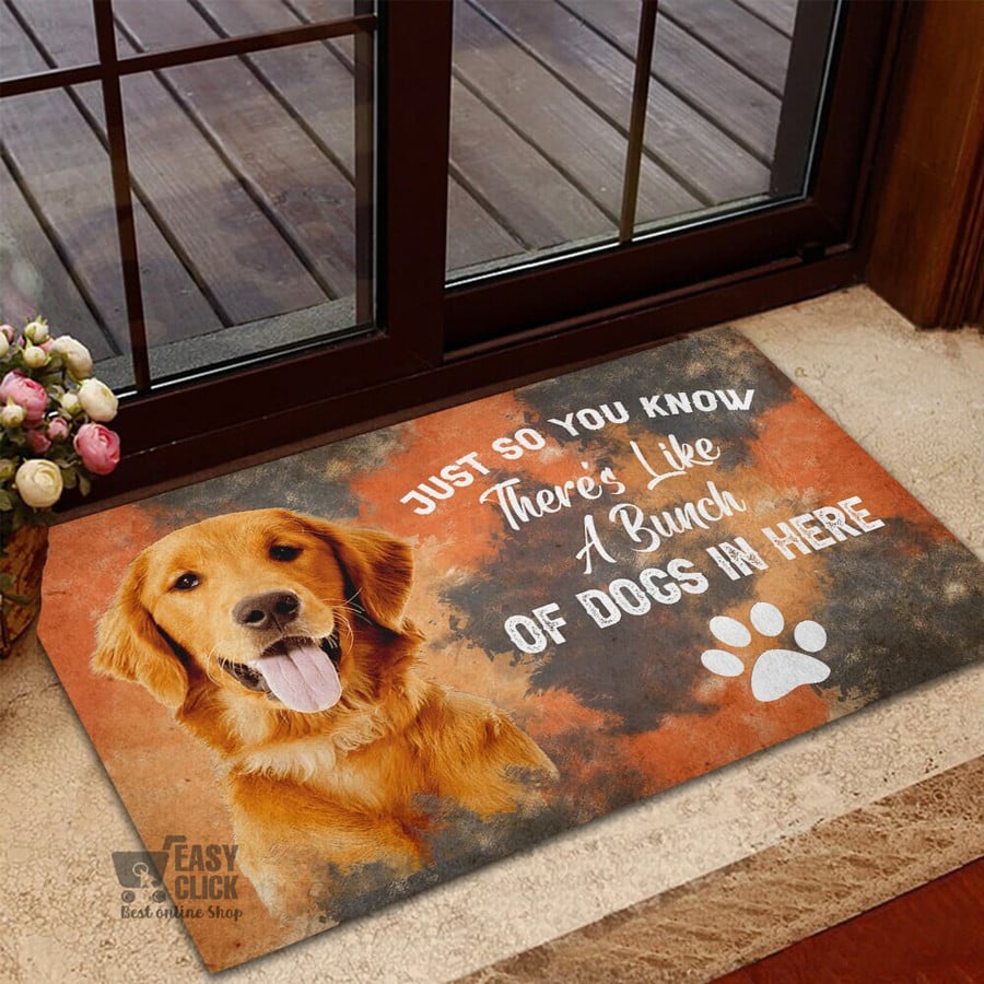 Golden Retriever Dog Personalized Door Mat, Zazzle