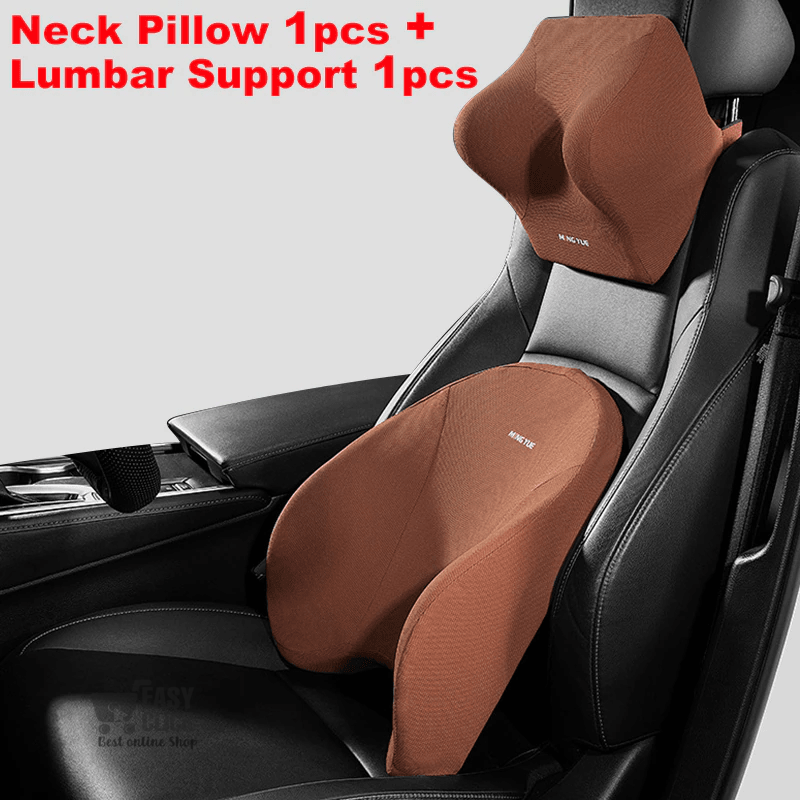 Lumbar Support Car Seat Cushion Back Pillow Car Neck Pillow Memory