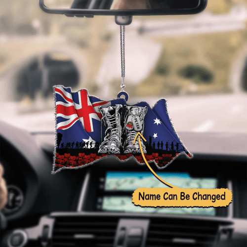 Tmarc Tee Custom Name Anzac Day Remember Army Car Hanging Ornament