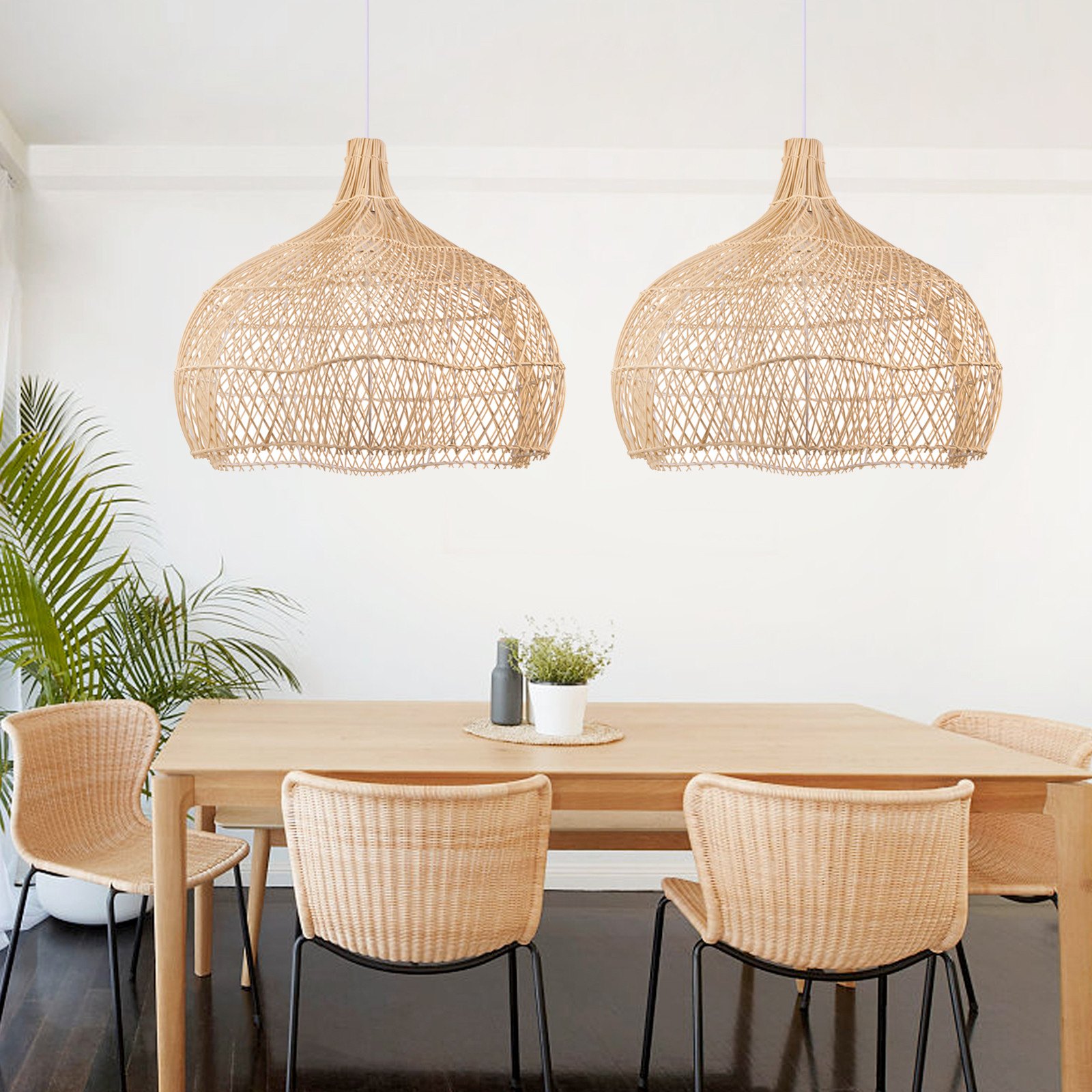 Rattan Lamp | Rattan Lamp Shade | Wicker Hanging Light | Zepboo - Zepboo