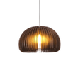 This picture shows a Zepboo black solid wood pumpkin pendant light.
