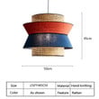 This picture shows a modern rattan red blue decor hanging lamp in size 50cm.