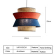 This picture shows a modern rattan red blue decor hanging lamp in size 40cm.
