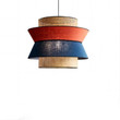 This picture shows a modern rattan red blue decor hanging lamp.
