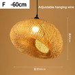 This picture shows a creative farmhouse hat bamboo pendant lamp in size 60cm.