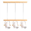 This picture shows a modern wooden rural style 3 heads pendant lamp.