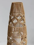 Wabi-sabi Rattan Weaving Hemp Rope Floor Lamp Hand-knitted Zen Standing Light