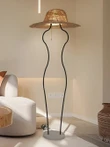 Wabi-sabi Beauty Model Floor Lamp LED E27 Rattan Weaving Corner Standing Lamp