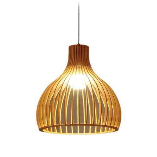 Wooden Birdcage Pendant Light Home Decor E27 Hanging Lamp