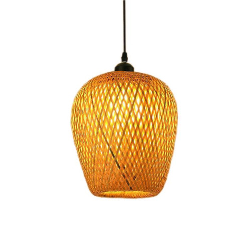 Handmade Woven Bamboo Pendant Lamp Farmhouse Hanging Light
