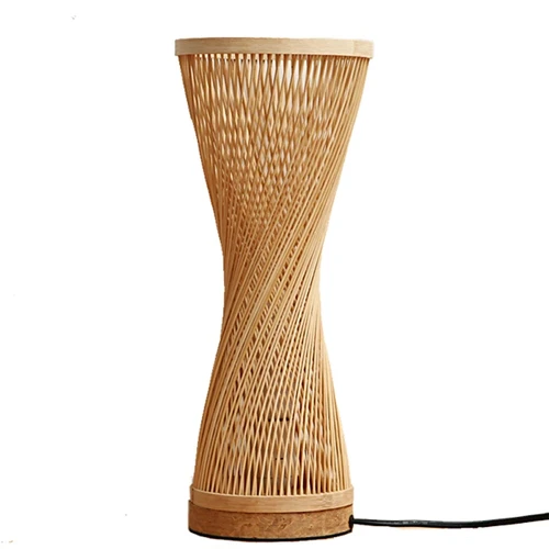 Modern Hand Knitted Weaving Bamboo Table Lamp Bedside Art Desk Light