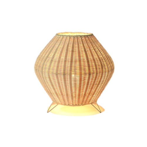 Handmade Rattan Table Lamp Creative Pastoral Retro Cute Table Light