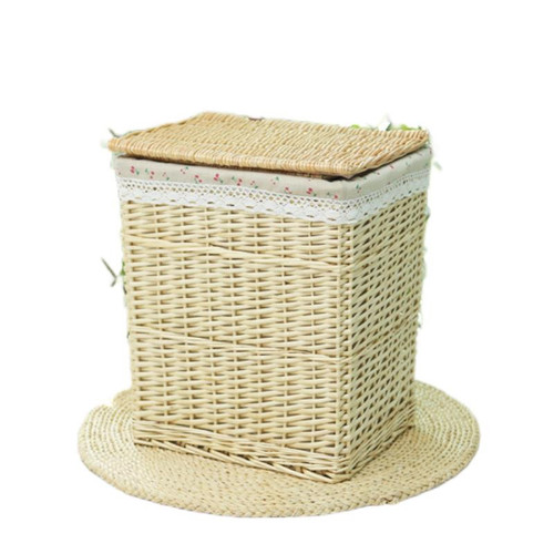 Rattan Weaving Dirty Clothes Storage Basket Hampers Woven Laundry Basket with Lid