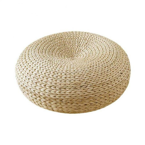 Tatami Cushion Handcrafted Knitted Straw Flat Seat Cushion Sofa Throw Pillow