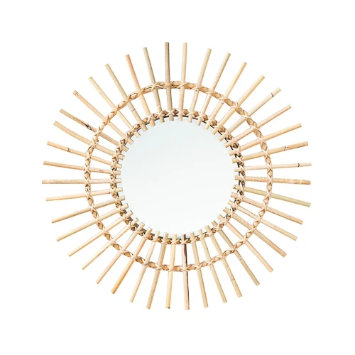 Rattan Innovative Art Decor Round Makeup Mirror Dressing Wall Hanging Mirror