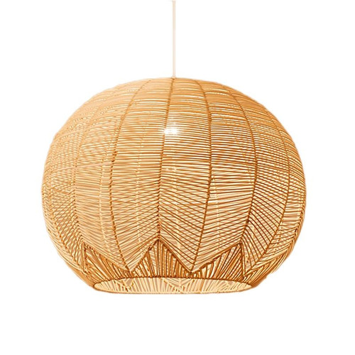 Natural Rattan Lamp Pendant Light Chinese Style Hand-Woven Pendant Light