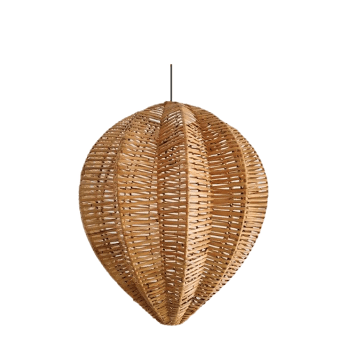 Tropical Rainforest Coconut-Shaped Rattan Pendant Light