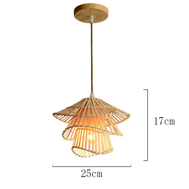 This picture shows a Zepboo creative multi-layered bamboo pendant light in size 25cm.