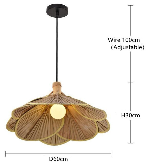 This picture shows a Zepboo modern leaves fan pendant light in size 60cm.