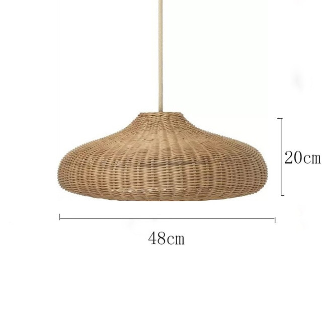 Vintage This picture shows a handmade natural wicker pendant lamp in size 48cm.