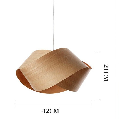 This picture shows a modern home decor wooden pendant lamp in dark wood color.