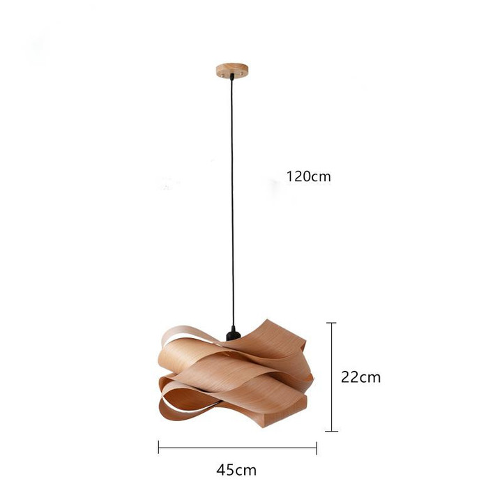 This picture shows a nordic wooden restaurant aisle decoration lamp in dark wood color in 45cm.