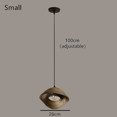 This picture shows a wooden seashell pendant lamp in size 26cm.