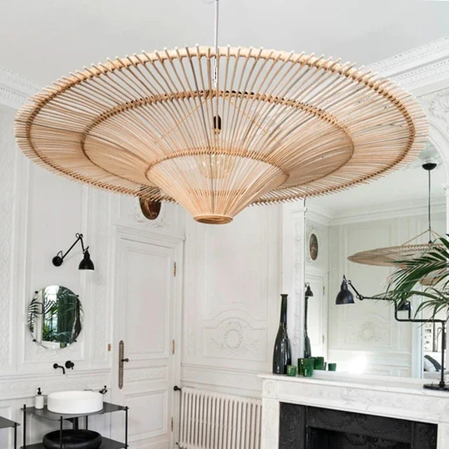 This picture shows a vintage designer luminaire hanging light in the living room.