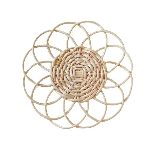 Handmade Rattan Woven Water Cup Placemat Eco-Friendly Mug Coaster