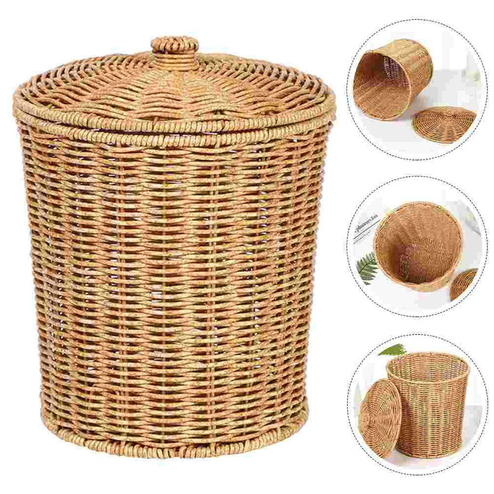 Woven Hamper Rattan Storage Baskets Large Container White Wicker Laundry