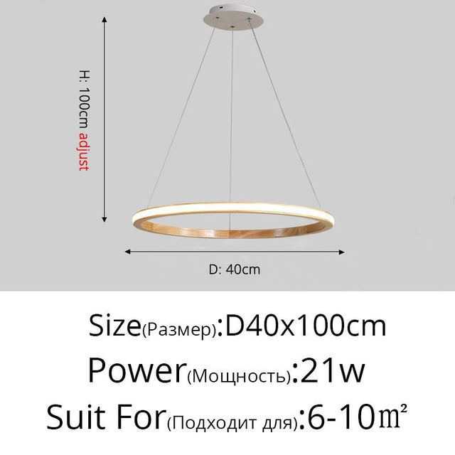 This picture shows a modern 1-layer circle LED pendant light in size 40cm.