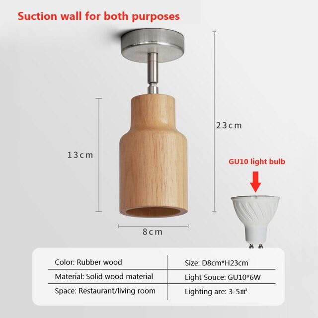 Solid Wooden Track Light LED Ceiling Lamp Spotlight Background Downlight