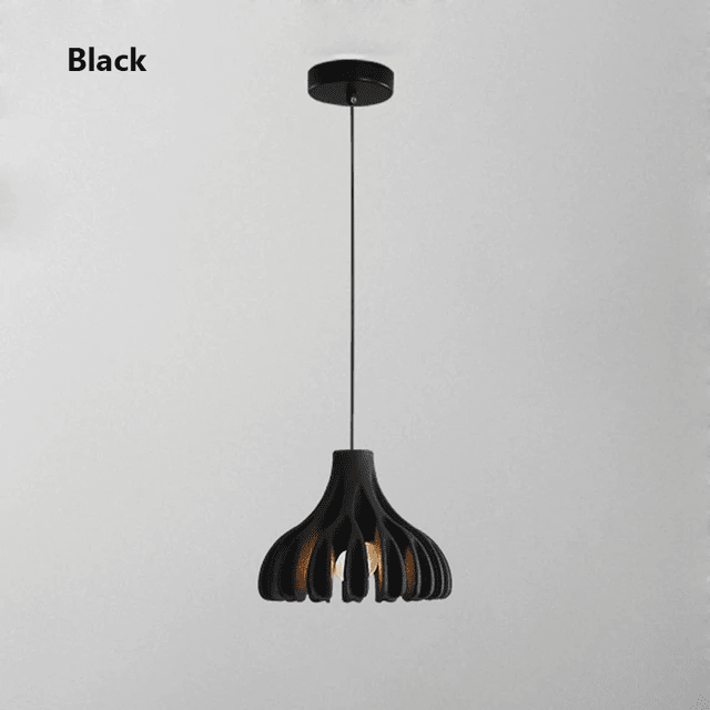 This picture shows a Macaron resin creative nordic pendant light in black.