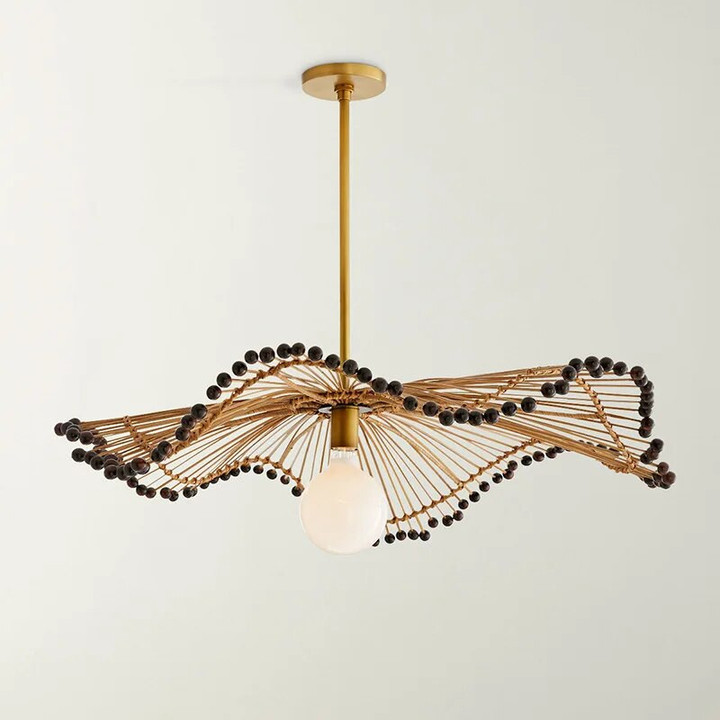 Rattan Art Pendant Lamp Japanese Style Handmade Bamboo Woven Hanging Lamps