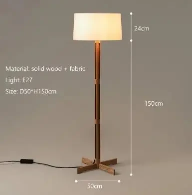 Vintage Wabi Sabi Wind Floor Lamp Solid Wood Floor Lamp