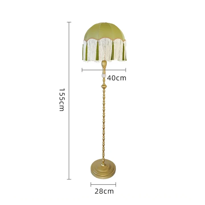 French Retro Tassels Gold Floor Lamps Modern LED Standing Lamp