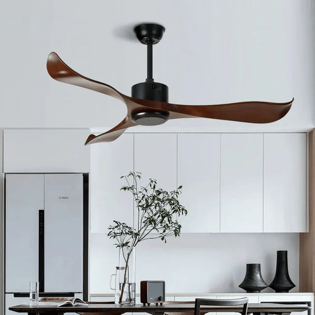 Creative Ceiling Fan No Lights 3 Blades Ceiling Fan with Remote Control 6 Speed