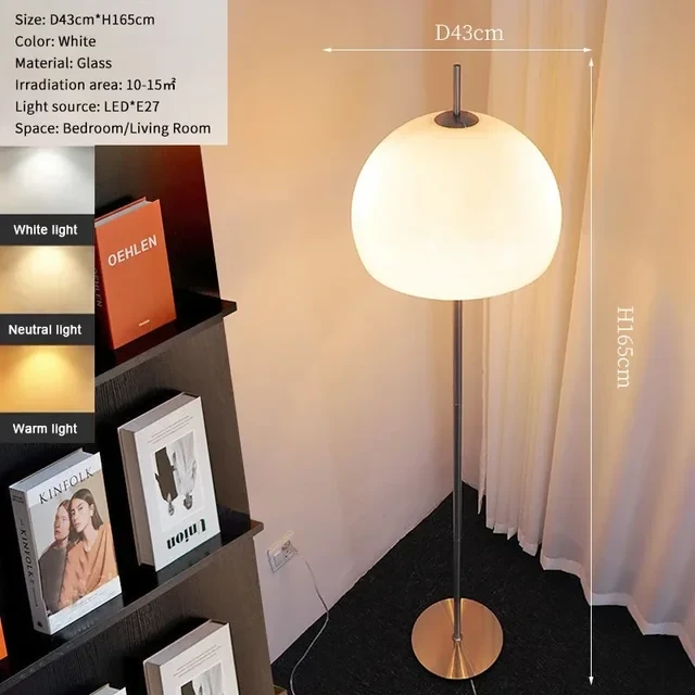 Nordic LED Floor Lamp Ambient Mushroom Table Lamp Reading Bedside Light