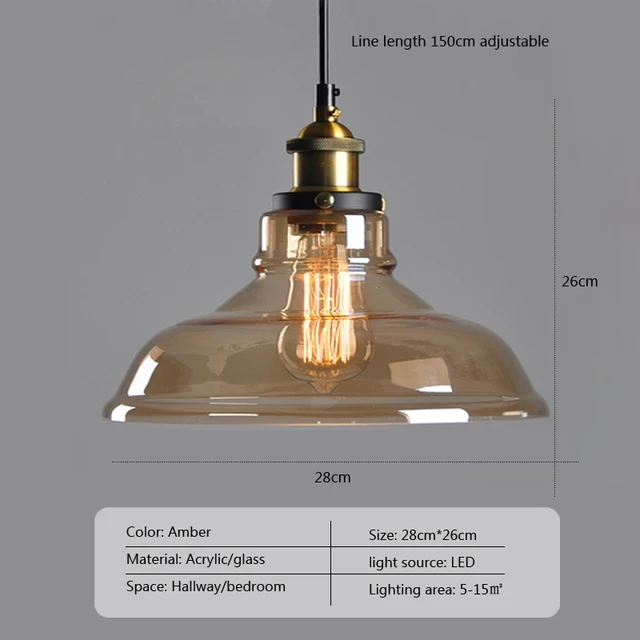 Vintage Pendant Lights Glass Hanging Lamp Loft Luminaire Pendant Lamps