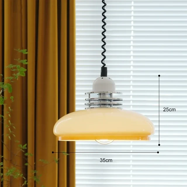Medieval Nordic Retractable Pendant Light Retro Bauhaus Bedroom Pendant Lamp