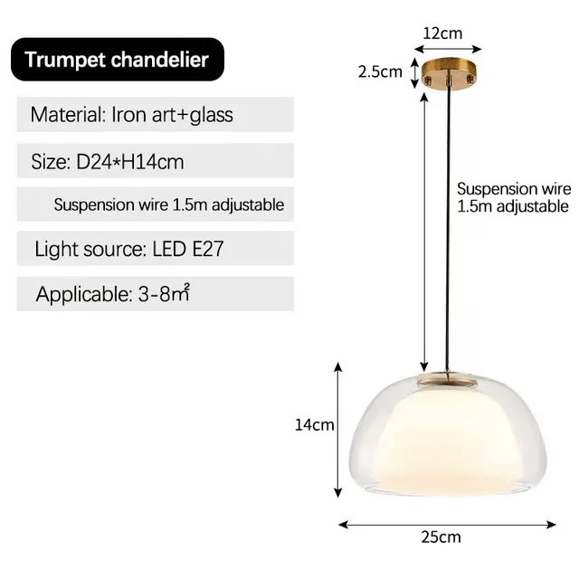 Modern Simple Pandant Lights Cream Wind Jelly Design Glass Led Chandelier